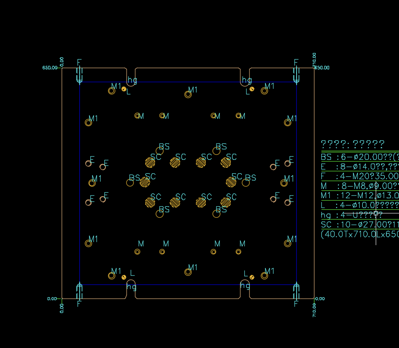 14寸笔记本A壳冲压前后侧切模具设计图